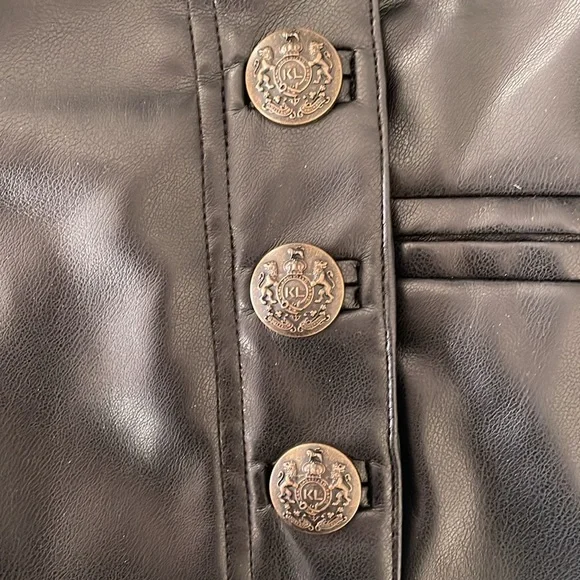 Karl Lagerfeld black leather sailor pants - Picture 4 of 5